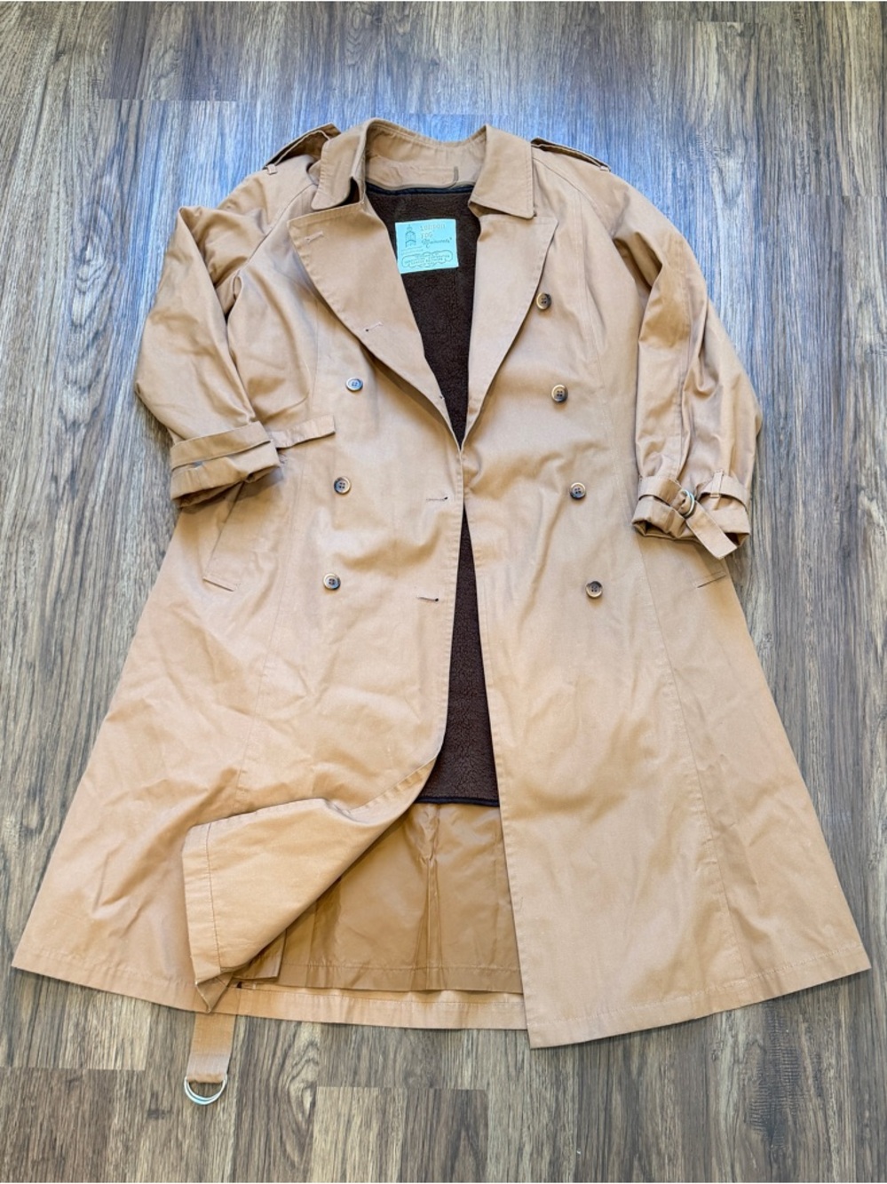 London Fog Classic Tan Trench Coat for Women - Double-Breasted Outerwear